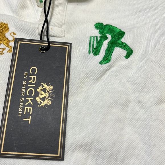 Cricket by Sher Singh Boys Cricket Polo 👕 Shirt White Size: 4 Retails: $75 - Picture 3 of 7